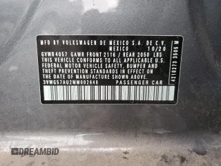 2021 Volkswagen Golf TSI с VIN 3VWG57AU2MM002648, выставлен на аукционе Copart как лот 44765344 с пробегом 13 874 миль миль и . История ставок и продаж доступна на DreamBid. Изображение 12.