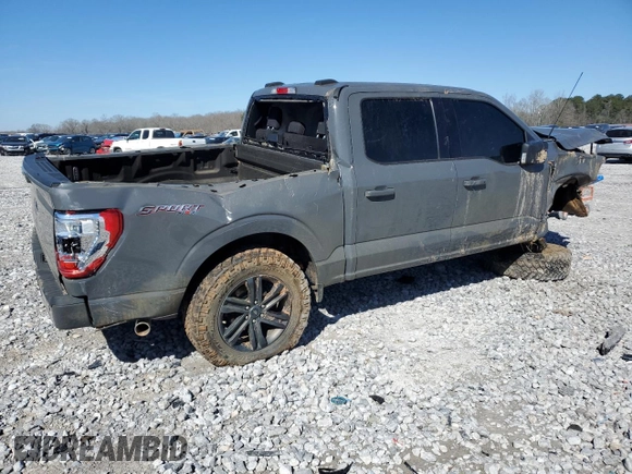 2021 Ford F-150 XL with VIN 1FTFW1E51MKE33839, listed as a Copart auction lot 46331105 with Not Provided miles and Salvage Title. Bid and sale history available at carsss.com. Image 3.