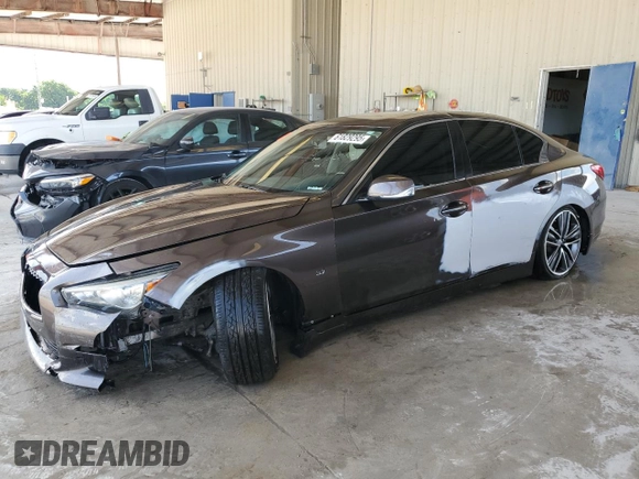 2015 Infiniti Q50 with VIN JN1BV7AP4FM335961, listed as a Copart auction lot 61829295 with 130,327 mi miles and Salvage title. Bid and sale history available at DreamBid. Image 1.