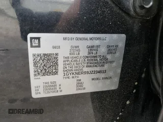 2018 Cadillac XT5 Premium Luxury FWD z VIN 1GYKNERS9JZ234513, wystawiony jako Copart lot #54105735 z przebiegiem 127 345 mil mil oraz Szkoda całkowita • Salvage title. Historia ofert i sprzedaży dostępna na DreamBid. Obrazek 12.