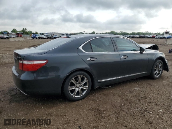 2008 Lexus LS 460 with VIN JTHBL46FX85054681, listed as a Copart auction lot 61207375 with 174,753 mi miles and Salvage title. Bid and sale history available at DreamBid. Image 3.
