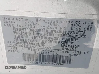 2016 Nissan Versa S z VIN 3N1CN7AP6GL837760, wystawiony jako IAAI lot #41843687 z przebiegiem 233 658 mil mil oraz . Historia ofert i sprzedaży dostępna na DreamBid. Obrazek 9.