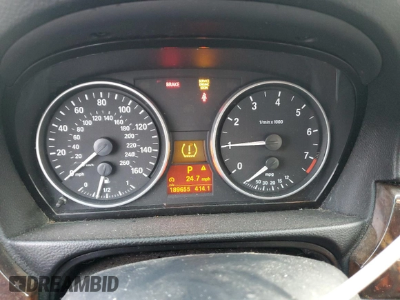 2007 BMW 3 Series 328i with VIN WBAVS13527FX16321, listed as a Copart auction lot 83984964 with 189,655 mi miles and Salvage Title. Bid and sale history available at carsss.com. Image 9.