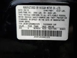 2013 Infiniti M37 with VIN JN1BY1AR0DM601575, listed as a Copart auction lot 78614134 with 158,729 mi miles and Salvage Title. Bid and sale history available at carsss.com. Image 12.