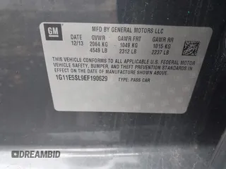 2014 Chevrolet Malibu LT with VIN 1G11E5SL9EF190629, listed as a IAAI auction lot 42161038 with 172,622 mi miles and . Bid and sale history available at DreamBid. Image 9.
