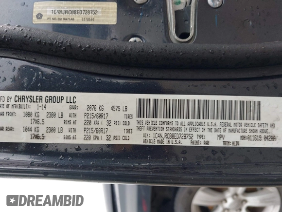 2014 Jeep Patriot Limited with VIN 1C4NJRCB8ED728752, listed as a IAAI auction lot 42155709 with 107,511 mi miles and . Bid and sale history available at DreamBid. Image 9.