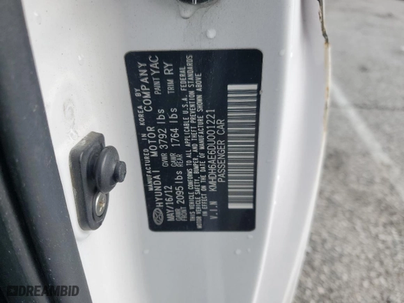 2013 Hyundai Elantra Coupe GS with VIN KMHDH6AE6DU001221, listed as a Copart auction lot 41312444 with 84,938 mi miles and Salvage Title. Bid and sale history available at carsss.com. Image 12.