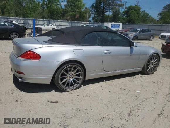 2005 BMW 6 Series 645Ci with VIN WBAEK73455B327042, listed as a Copart auction lot 55254765 with 91,389 mi miles and Clean Title. Bid and sale history available at carsss.com. Image 3.