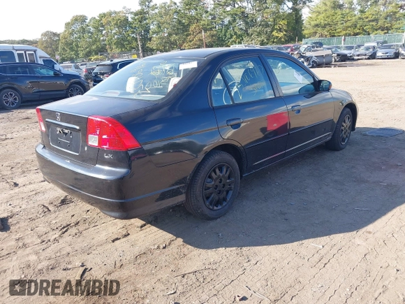2005 Honda Civic LX with VIN 2HGES16565H590735, listed as a IAAI auction lot 37875308 with Not Provided miles and . Bid and sale history available at DreamBid. Image 4.
