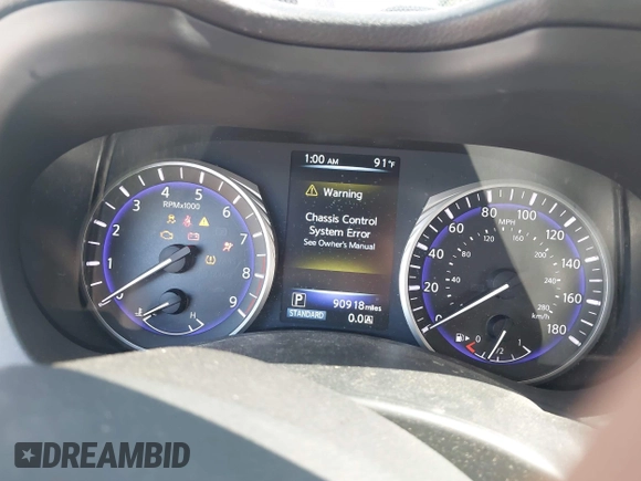 2015 Infiniti Q50 Premium with VIN JN1BV7ARXFM392215, listed as a IAAI auction lot 42449752 with 90,918 mi miles and . Bid and sale history available at DreamBid. Image 7.