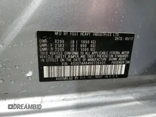 2017 Subaru Impreza with VIN 4S3GTAA64H3726405, listed as a Copart auction lot 49740865 with 36,429 mi miles and Salvage Title. Bid and sale history available at carsss.com. Image 16.