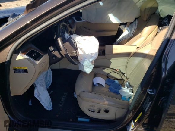 2017 Genesis G80 3.8L with VIN KMHGN4JE9HU191919, listed as a Copart auction lot 76667294 with 121,550 mi miles and Salvage Title. Bid and sale history available at DreamBid. Image 7.