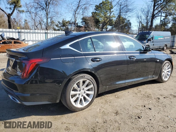 2023 Cadillac CT5 Luxury with VIN 1G6DM5RK2P0131287, listed as a Copart auction lot 46291115 with 12,634 mi miles and Salvage title. Bid and sale history available at DreamBid. Image 3.