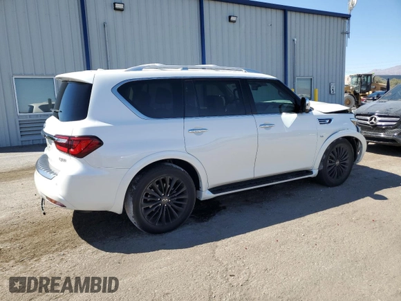 2019 Infiniti QX80 LUXE with VIN JN8AZ2NE5K9227830, listed as a Copart auction lot 72000144 with 46,387 mi miles and Salvage Title. Bid and sale history available at carsss.com. Image 3.