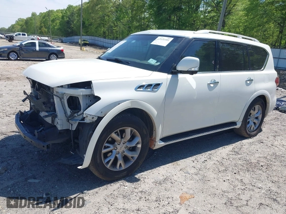 2012 Infiniti QX56 8-passenger with VIN JN8AZ2ND5C9716530, listed as a IAAI auction lot 42031101 with 153,432 mi miles and . Bid and sale history available at DreamBid. Image 18.