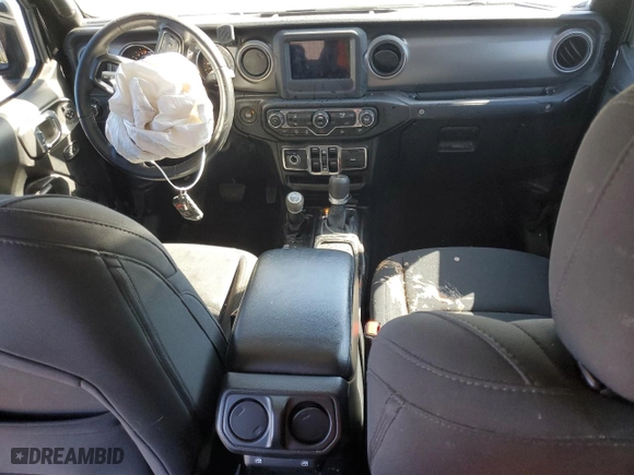 2021 Jeep Gladiator Sport S with VIN 1C6JJTAG5ML606050, listed as a Copart auction lot 45221215 with 43,529 mi miles and Salvage Title. Bid and sale history available at carsss.com. Image 8.
