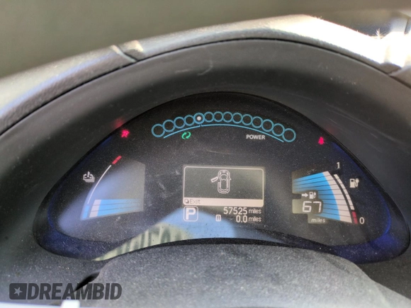 2017 Nissan LEAF S with VIN 1N4BZ0CP3HC311154, listed as a Copart auction lot 88807695 with 57,525 mi miles and Salvage Title. Bid and sale history available at carsss.com. Image 9.