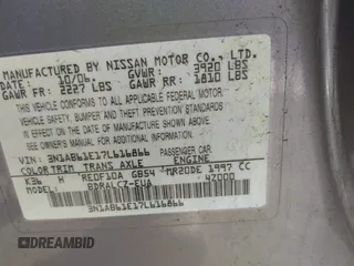2007 Nissan Sentra 2.0 z VIN 3N1AB61E17L616866, wystawiony jako IAAI lot #42376961 z przebiegiem 205 678 mil mil oraz . Historia ofert i sprzedaży dostępna na DreamBid. Obrazek 9.