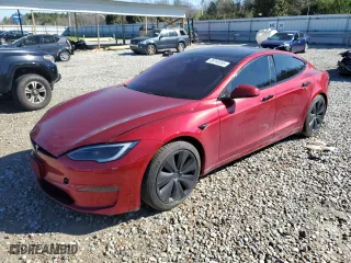 2023 Tesla Model S with VIN 5YJSA1E56PF520120, listed as a Copart auction lot 49240355 with 0 mi miles and Salvage Title. Bid and sale history available at carsss.com. Image 1.
