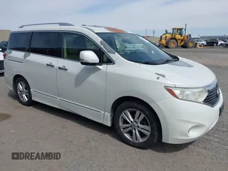 2012 Nissan Quest SL with VIN JN8AE2KP2C9047577, listed as a IAAI auction lot 42161933 with 116,930 mi miles. Bid and sale history available at carsss.com. Image 1.