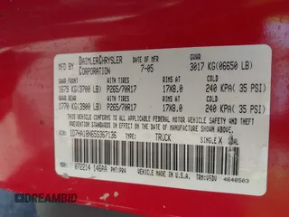 2005 Dodge 1500 SLT with VIN 1D7HA18N65S367136, listed as a IAAI auction lot 42074632 with 178,477 mi miles. Bid and sale history available at carsss.com. Image 9.