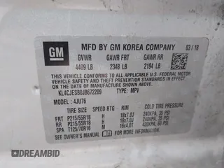 2018 Buick Encore Preferred with VIN KL4CJESB0JB672209, listed as a IAAI auction lot 41115524 with 98,869 mi miles and . Bid and sale history available at carsss.com. Image 9.