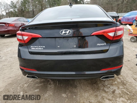 2017 Hyundai Sonata Sport with VIN 5NPE34AF8HH582578, listed as a Copart auction lot 43560525 with Not Provided miles and Salvage Title. Bid and sale history available at carsss.com. Image 6.