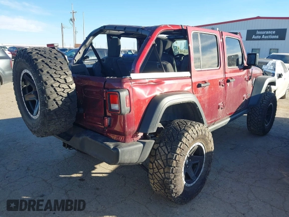 2021 Jeep Wrangler Unlimited Willys with VIN 1C4HJXDM7MW729606, listed as a IAAI auction lot 41294338 with Not Provided miles and . Bid and sale history available at DreamBid. Image 4.