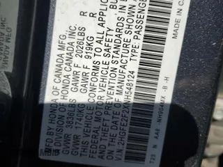 2022 Honda Civic Sedan LX with VIN 2HGFE2F2XNH548124, listed as a Copart auction lot 48738485 with 66,437 mi miles and Salvage Title. Bid and sale history available at carsss.com. Image 12.