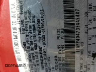 2003 Ford Mustang Standard с VIN 1FAFP40473F445407, выставлен на аукционе Copart как лот 60462585 с пробегом 210 149 миль миль и Списание • Salvage title. История ставок и продаж доступна на DreamBid. Изображение 12.