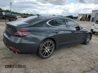 2022 Genesis G70 2.0T with VIN KMTG34TAXNU086582, listed as a Copart auction lot 55754305 with 69,711 mi miles and Salvage title. Bid and sale history available at DreamBid. Image 3.