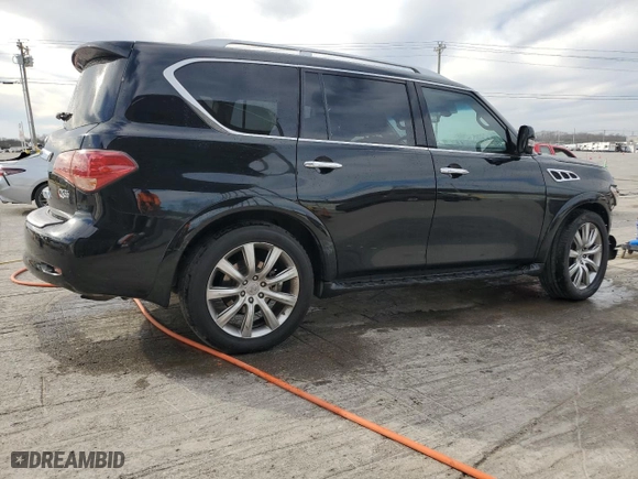 2012 Infiniti QX56 7-passenger with VIN JN8AZ2NF3C9519535, listed as a Copart auction lot 50044195 with 192,712 mi miles and Salvage Title. Bid and sale history available at carsss.com. Image 3.
