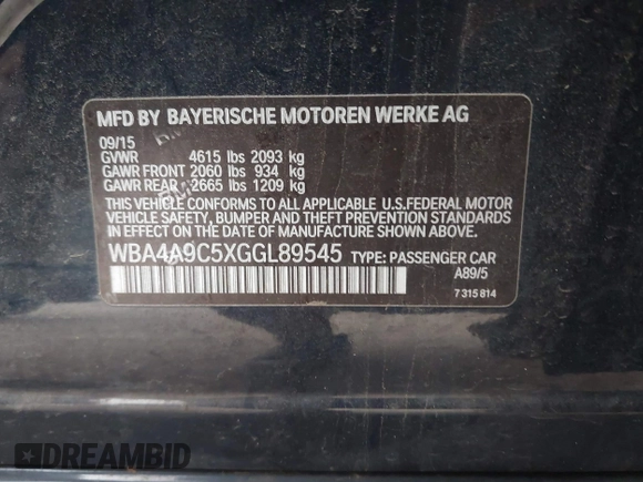 2016 BMW 4 Series 428i z VIN WBA4A9C5XGGL89545, wystawiony jako IAAI lot #41959630 z przebiegiem 61 908 mil mil oraz . Historia ofert i sprzedaży dostępna na DreamBid. Obrazek 9.