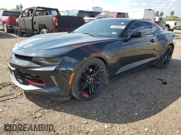 2018 Chevrolet Camaro 2LT with VIN 1G1FD1RX9J0139073, listed as a Copart auction lot 72998054 with 106,415 mi miles and Salvage Title. Bid and sale history available at carsss.com. Image 1.