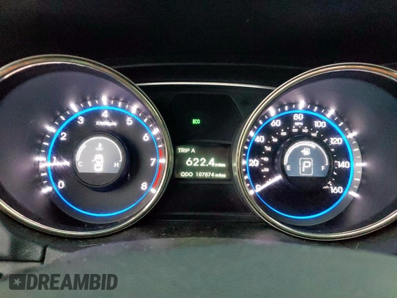 2013 Hyundai Sonata Limited with VIN 5NPEC4AC2DH538673, listed as a Copart auction lot 49730595 with 107,874 mi miles and Clean Title. Bid and sale history available at DreamBid. Image 9.