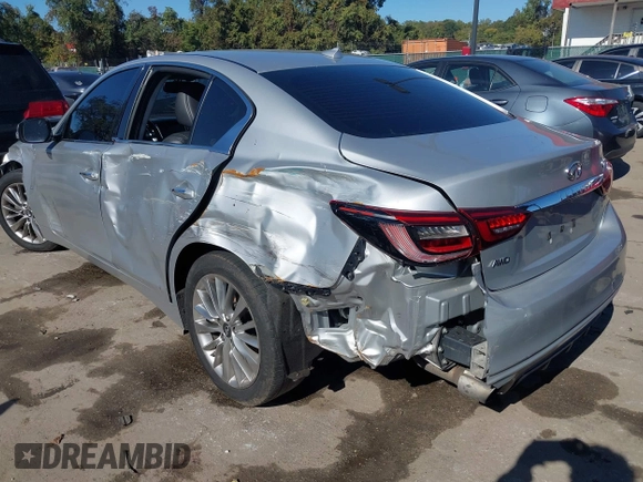 2020 Infiniti Q50 Luxe with VIN JN1EV7AR6LM256477, listed as a IAAI auction lot 40631166 with 89,908 mi miles and . Bid and sale history available at DreamBid. Image 6.