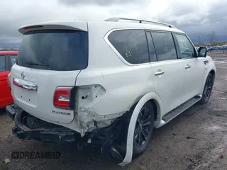 2019 Nissan Armada Platinum with VIN JN8AY2NE8K9757454, listed as a IAAI auction lot 37941190 with 43,549 mi miles. Bid and sale history available at carsss.com. Image 4.