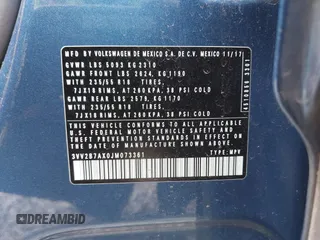 2018 Volkswagen Tiguan SEL с VIN 3VV2B7AX0JM073361, выставлен на аукционе IAAI как лот 42521374 с пробегом 67 916 миль миль и . История ставок и продаж доступна на DreamBid. Изображение 9.
