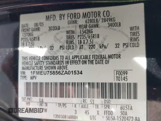 2006 Ford Explorer Limited with VIN 1FMEU75856ZA01534, listed as a IAAI auction lot 41894917 with 263,172 mi miles and . Bid and sale history available at DreamBid. Image 9.