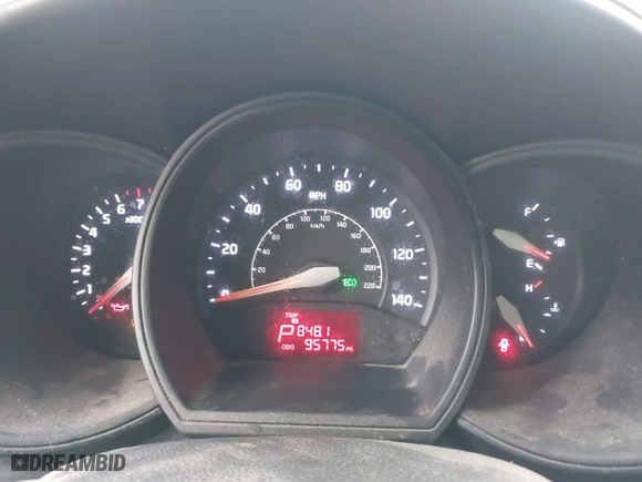 2015 Kia Rio LX with VIN KNADM4A39F6452036, listed as a IAAI auction lot 41516879 with 95,775 mi miles. Bid and sale history available at carsss.com. Image 7.