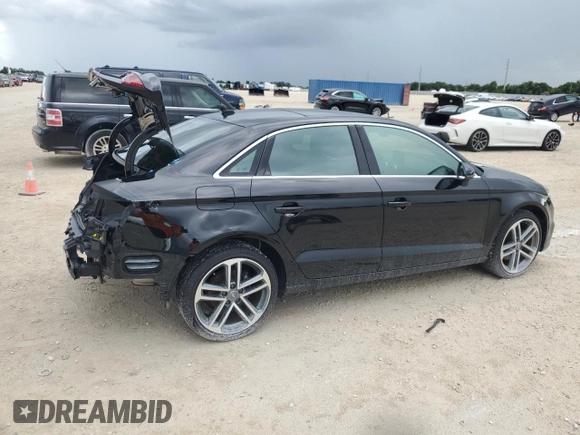 2019 Audi A3 Sedan Premium with VIN WAUAUGFF5K1009283, listed as a Copart auction lot 59403494 with 19,749 mi miles and Salvage Title. Bid and sale history available at carsss.com. Image 3.