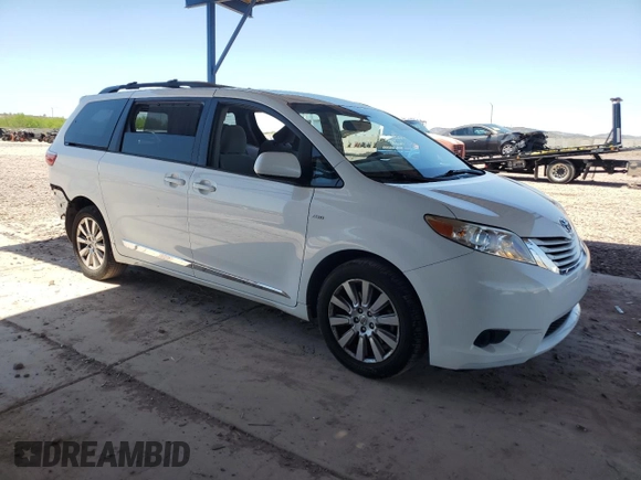 2017 Toyota Sienna LE with VIN 5TDJZ3DC2HS184057, listed as a Copart auction lot 60904795 with 62,055 mi miles and Salvage title. Bid and sale history available at DreamBid. Image 4.