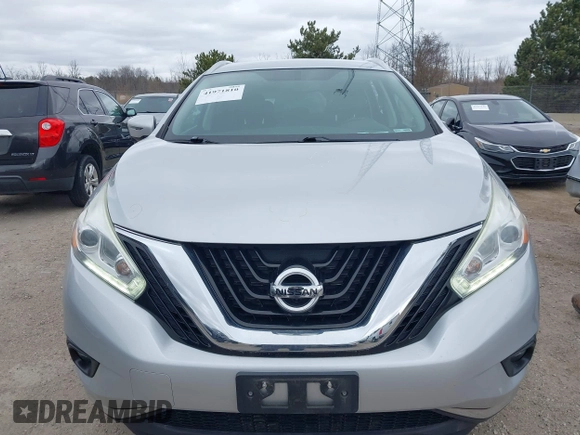 2016 Nissan Murano S with VIN 5N1AZ2MH8GN169195, listed as a IAAI auction lot 41971810 with 124,929 mi miles. Bid and sale history available at carsss.com. Image 12.