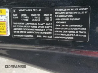 2016 Buick Cascada Premium с VIN W04WT3N51GG065586, выставлен на аукционе Copart как лот 76136584 с пробегом 42 390 миль миль и Списание • Salvage title. История ставок и продаж доступна на DreamBid. Изображение 12.