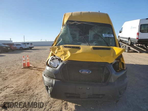 2023 Ford Transit Cargo with VIN 1FTBR1X89PKA25414, listed as a Copart auction lot 46476085 with 61,328 mi miles and Salvage title. Bid and sale history available at DreamBid. Image 5.