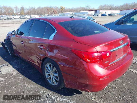 2014 Infiniti Q50 Premium with VIN JN1BV7AR4EM697482, listed as a IAAI auction lot 40844403 with 86,577 mi miles and . Bid and sale history available at DreamBid. Image 3.