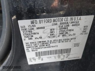 2004 Ford Super Duty F-250 XL with VIN 1FTNW21S64EB78472, listed as a IAAI auction lot 41425254 with 223,826 mi miles. Bid and sale history available at carsss.com. Image 9.