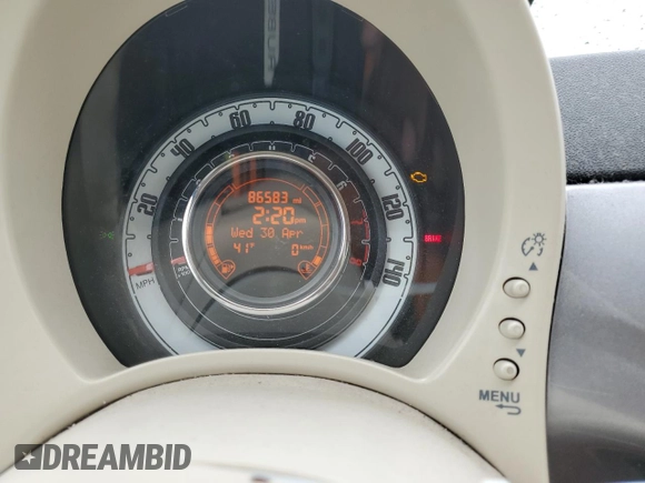 2015 FIAT 500 Pop with VIN 3C3CFFAR9FT541883, listed as a Copart auction lot 55411125 with 86,583 mi miles and Salvage title. Bid and sale history available at DreamBid. Image 9.