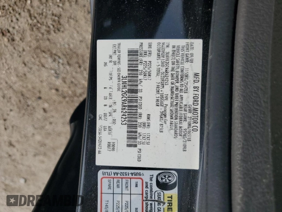 2010 Lincoln MKZ with VIN 3LNHL2GC9AR624253, listed as a Copart auction lot 54402745 with 164,974 mi miles and Salvage title. Bid and sale history available at DreamBid. Image 12.