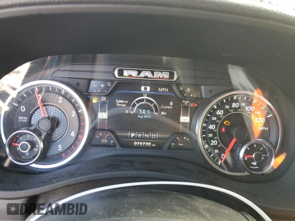 2021 Ram 2500 Laramie with VIN 3C6UR5FL3MG572811, listed as a Copart auction lot 45291775 with 75,730 mi miles and Salvage Title. Bid and sale history available at carsss.com. Image 9.